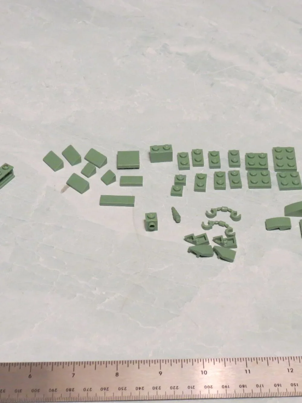 Lot of Approx. 37 Lego Mixed Pieces in Sand Green